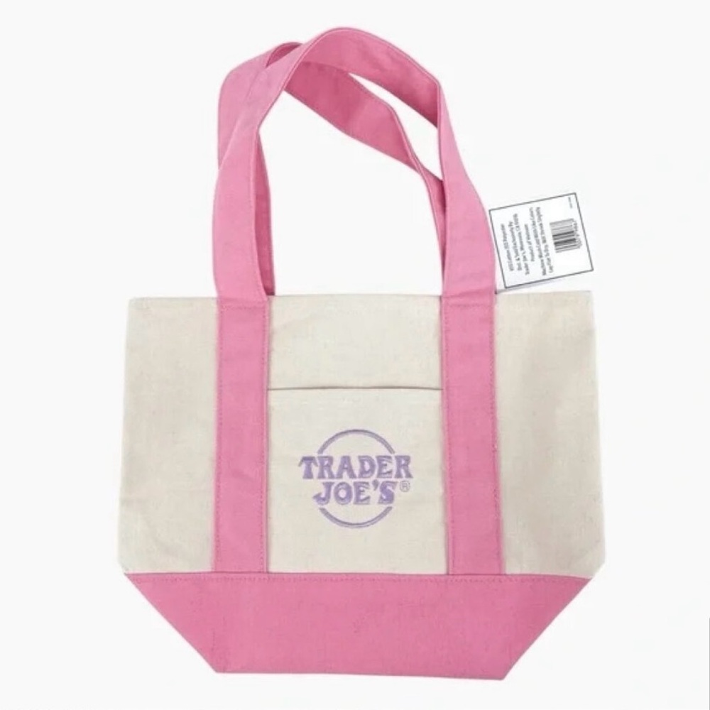 TRADER JOE's 2025 Pastel Mini Canvas Reusable Tote Bag